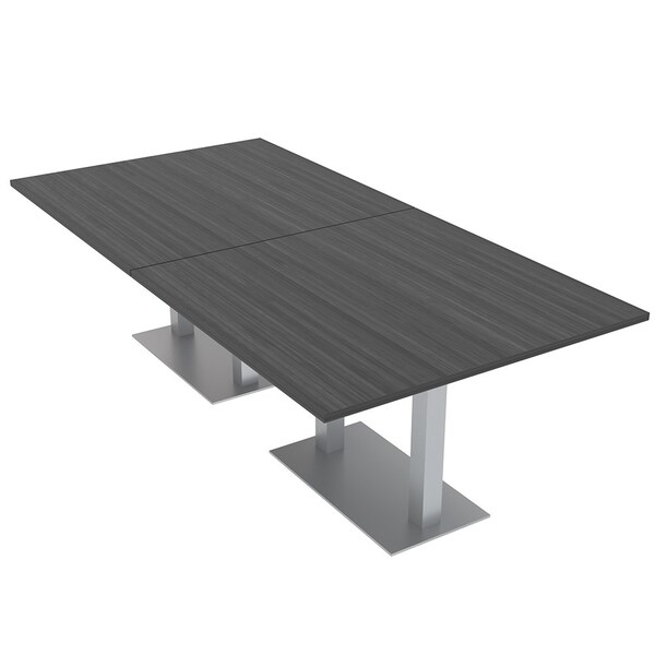45 in W, 96 in L, 29 in H, Engineered Wood Top, Grey